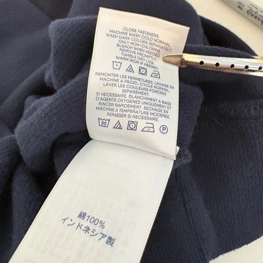 Lands End‎ Mens XXL Navy Blue 100% Cotton Quarter Zip Pullover Sweater RN 62830